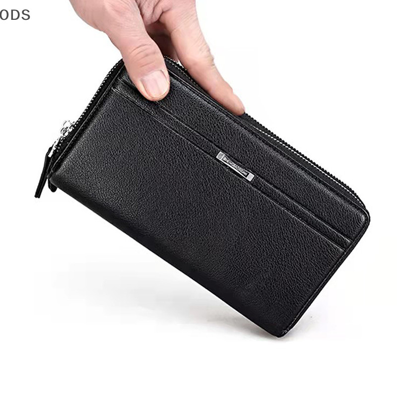 Ods Multi Slot กระเป๋าถือผู้ชาย Mens กระเป๋าสตางค์กระเป๋ายาวหนังซิปคู่ขนาดใหญ่ความจุกระเป๋าถือธุรกิจของขวัญสําหรับชาย OD