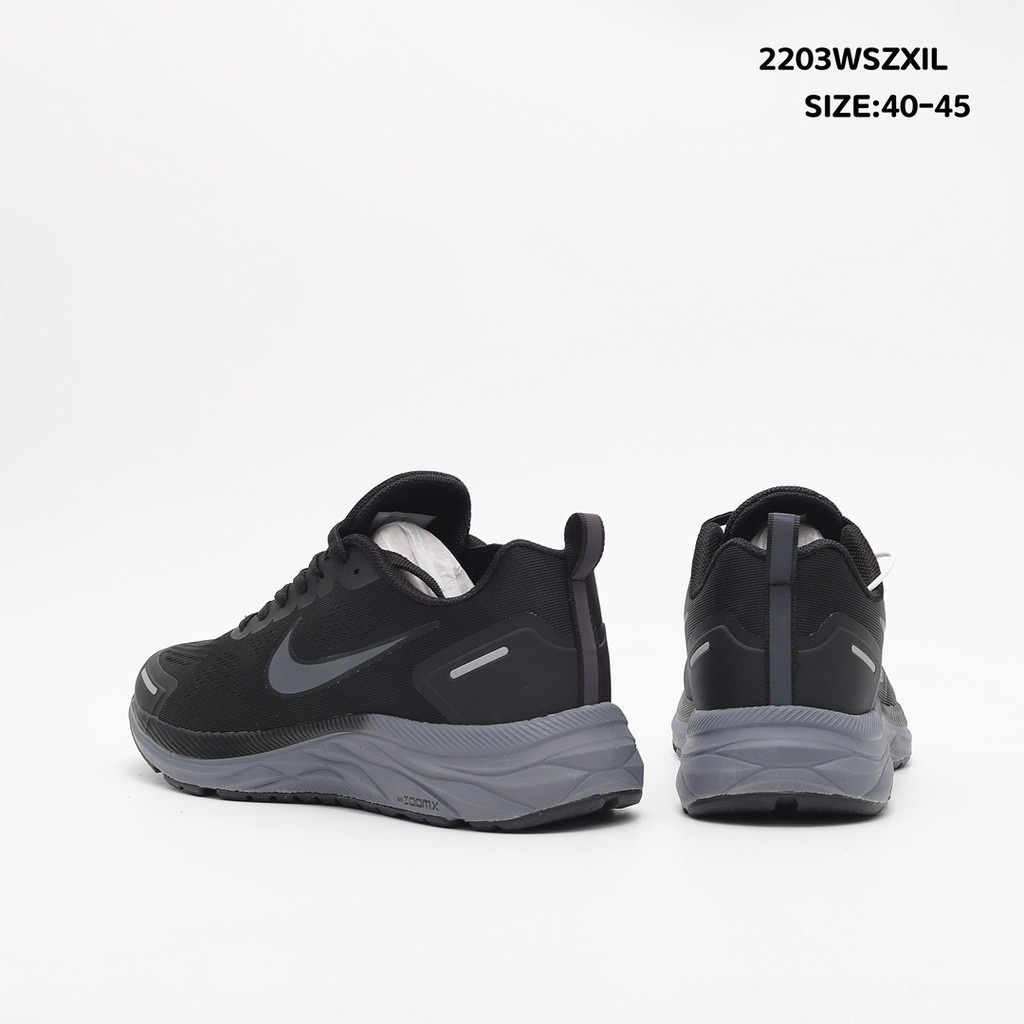 ของแท้ Nike Men's Air Winflo 9x รองเท้าวิ่งถนนที่ระบายอากาศได้สะดวกสบาย รองเท้ากีฬากันกระแทกนุ่ม - สีดำ