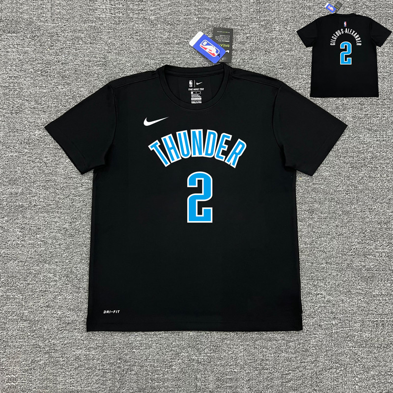 Oklahoma City Thunder23 เกม Season City Edition สีดําบาสเกตบอลการฝึกอบรมชุด Shai Gilgeous-Alexander 