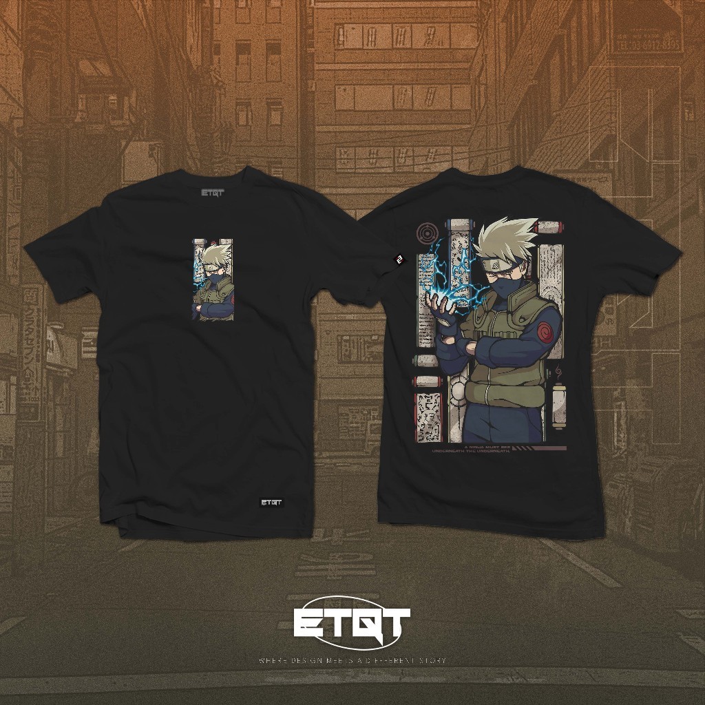 S-5XL Anime Shirt - Unisex - Etiquetta Co. - Naruto - Kakashi Hatake v5