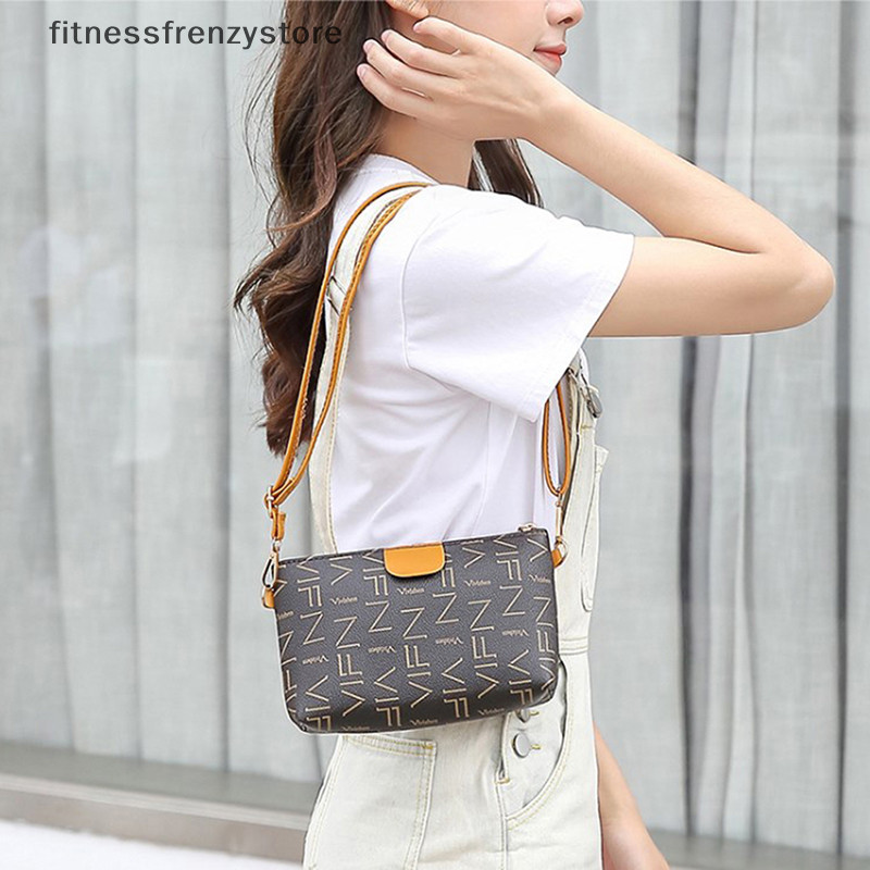 [Fitnessfrenzystore] กระเป๋าสะพายข้างสําหรับผู้หญิงเทรนด์ใหม่ไหล่หนังเหรียญขนาดเล็กแป้งโทรศัพท์มือถือแฟชั่นราคาถูกสุภาพสตรีกระเป๋าถือหญิง [th]