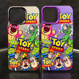 ส่วนบุคคล Toy Story Series เคสโทรศัพท์สําหรับ IPhone 11 12 13 14 15 Pro MAX X XR XS MAX 7/8 Plus Se2020 กรอบกระจกอิสระเกราะป้องกัน