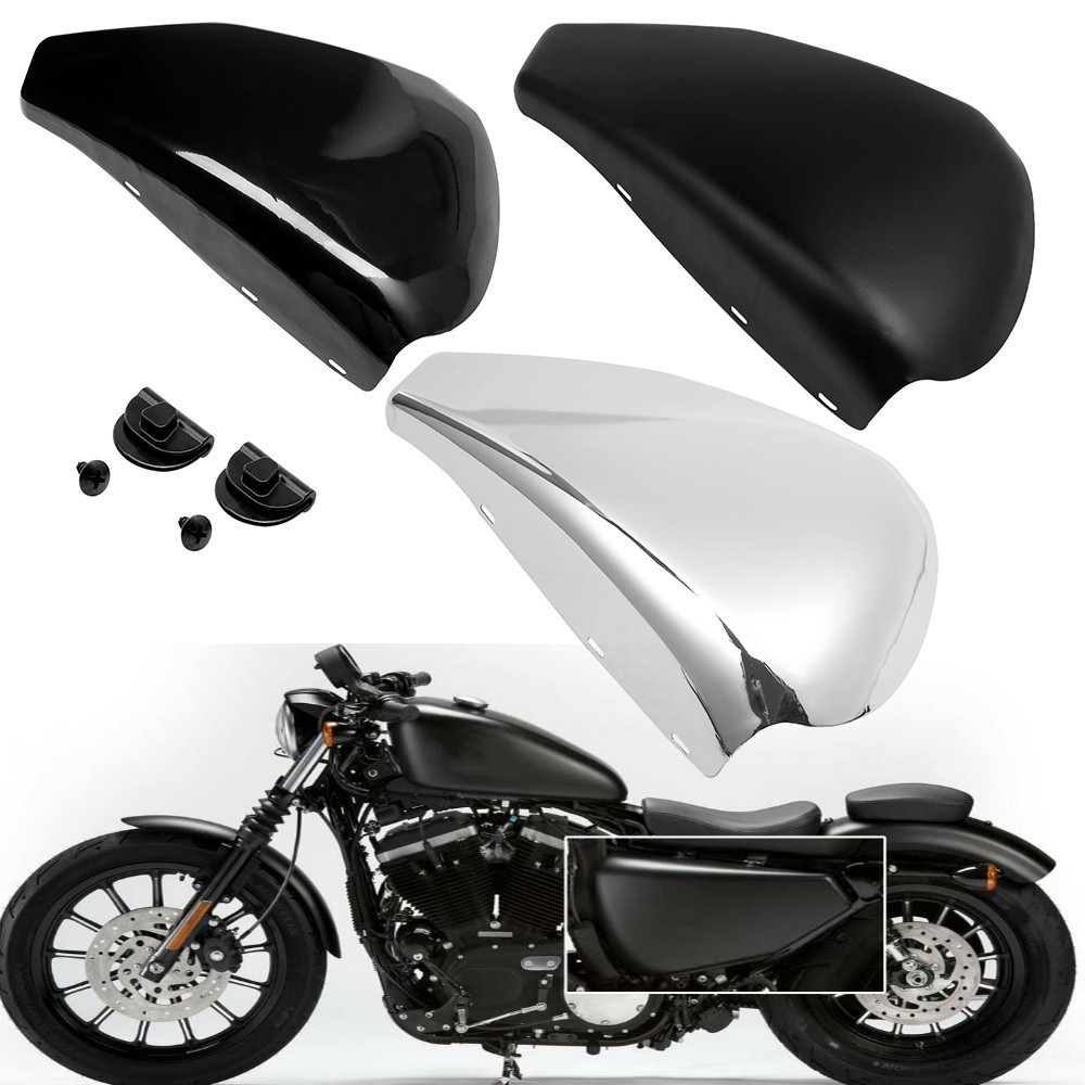 CK Motorcycle Gloss Matte Black Chrome Left Battery Side Cover Fairing For Harley Sportster Iron XL883 XL1200 2009-2013