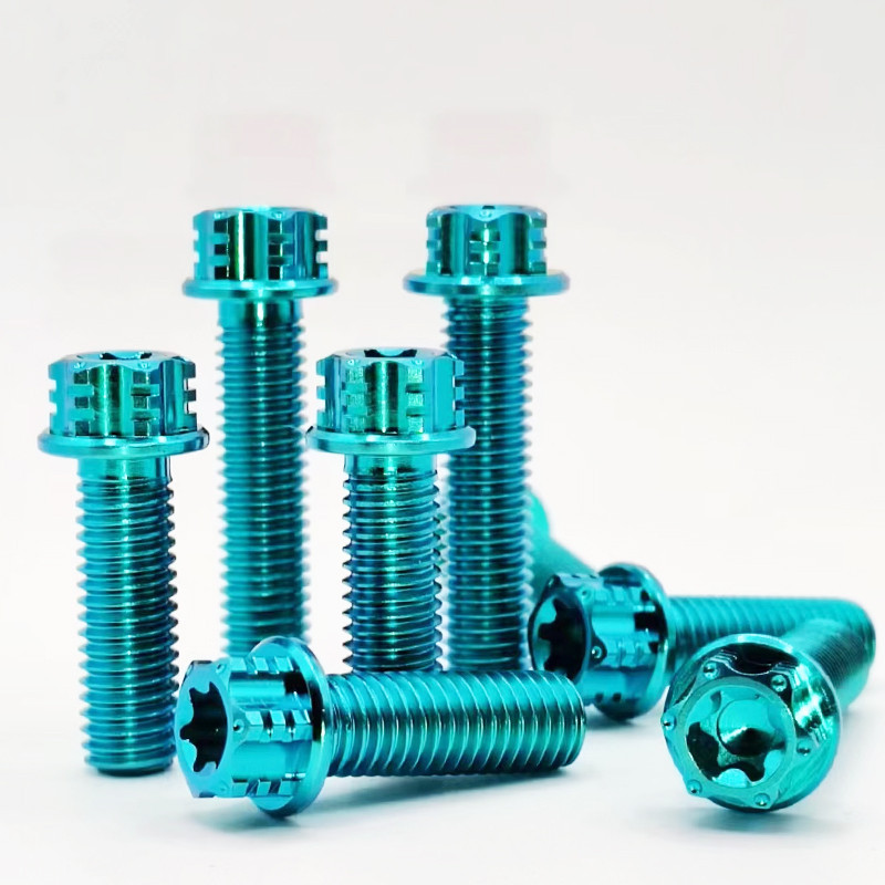 Tc4/gr5 M6 M8 M10 10MM-80MM ( สีเขียวมรกต ) ไทเทเนียมหน ้ าแปลนหัว Torx สกรูสลักเกลียว M10 รถจักรยานยนต ์ calipers สกรู
