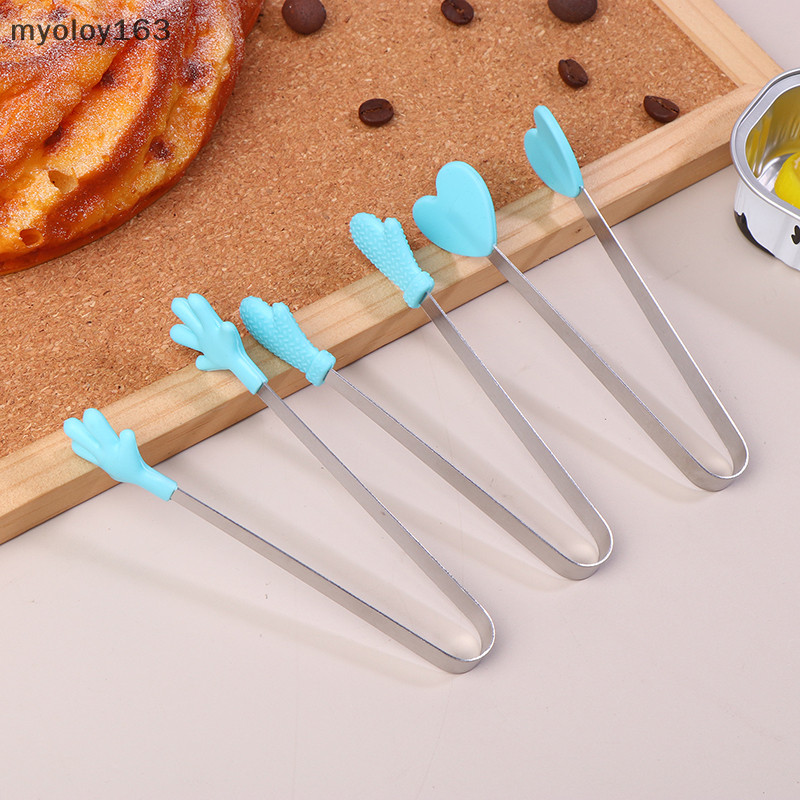 Myoloy มินิซิลิโคนคลิปอาหารสแตนเลสปาล ์ มสแตนเลสน ่ ารัก Antiskid ขนมแหนบไม ่ Nirty เครื ่ องมือ TH
