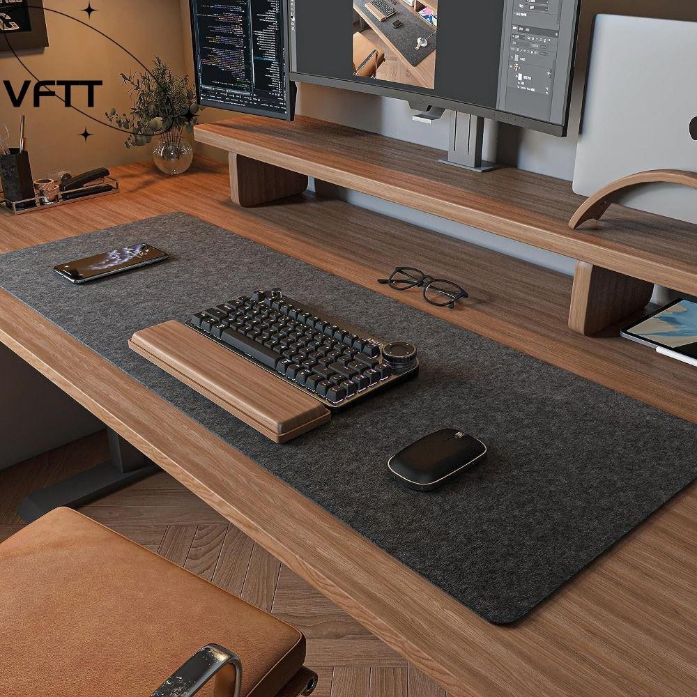 Vftt แผ่นรองเมาส์ คีย์บอร์ด ผ้าขนสัตว์ กันลื่น ขนาดใหญ่ 90x40 ซม. อุปกรณ์เสริม สําหรับบ้าน ออฟฟิศ