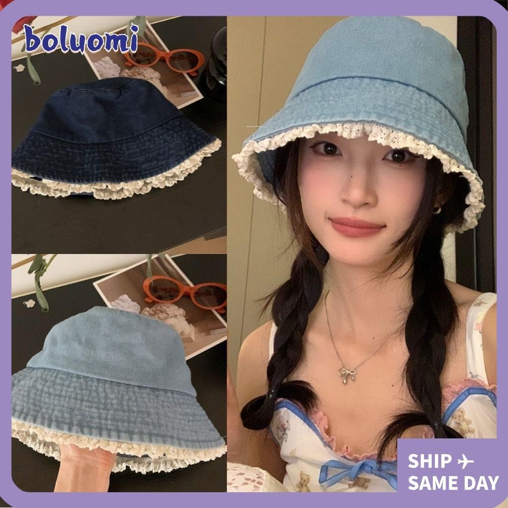Boluomi หมวกคาวบอย, Retro Head รอบหมวกชาวประมง, อเนกประสงค ์ ครอบคลุมป ้ องกันรังสียูวีป ้ องกันแสงแดดหมวกชายหาดกลางแจ ้ ง