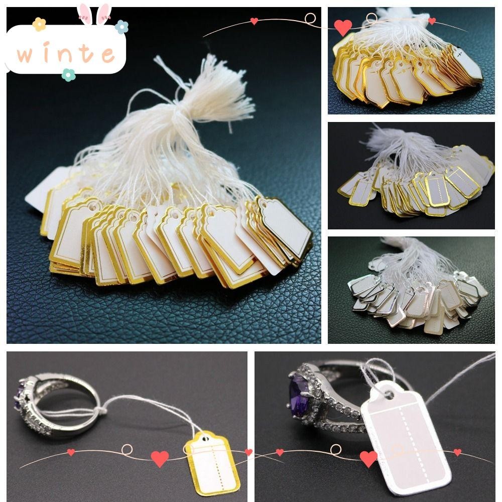 Inte 100 ชิ้นป้ายราคาเครื่องประดับกระดาษการ์ดเปล่าอุปกรณ์ขายปลีก Jewellery Hangtags