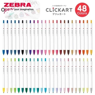 Zebra clickart ปากกาเมจิก แบบหัวกด ปากกาหมึกกันน้ำ ขนาดหัว 0.6 MM นำเข้าจากญี่ปุ่น เลือกสีได้ คลิกอาร์ท ปากกาเขียนหัวข้อ