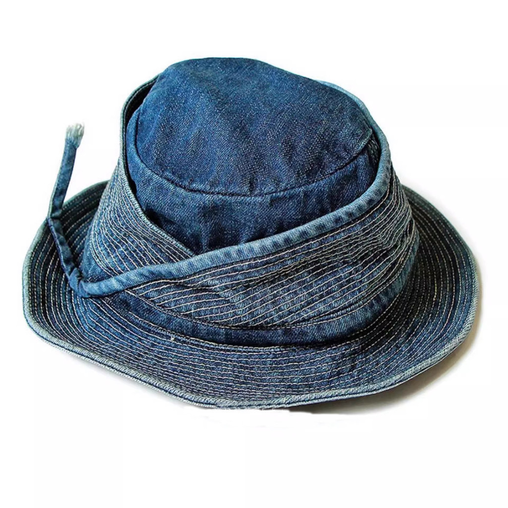 YJ 2024 New Kapital Vintage HighQuality Summer Fisherman Hat Denim Retro Sun Hat