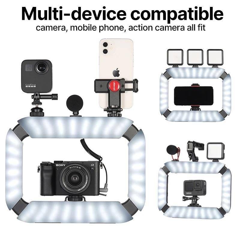 Ulanzi U200 U-200 สมาร์ทโฟน Video Rig LED Video Light 2 in 1 แหวนรองเท้าเย็นสําหรับไมโครโฟน Tiktok Youtube Live Rig Light