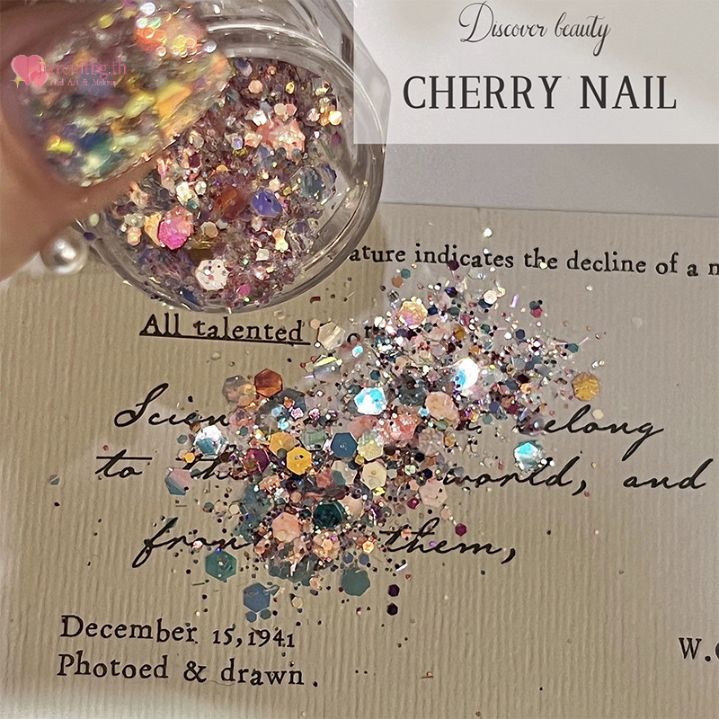 Renbg เล็บ Glitter เลื่อม 3d เลเซอร์เล็บ Flakes สีสัน Confetti สติกเกอร์เล็บอุปกรณ์ Make Up Diy Decals ตกแต่ง TH