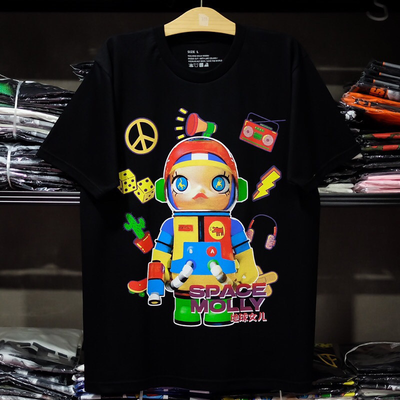 พร้อมส่ง&COD RINA STUDIO 2024 เสื้อยืดMolly Space รุ่นคีท แฮริ่ง ผ้าคอตตอน100%