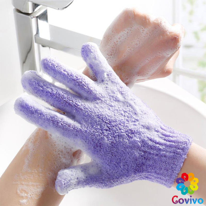 Covivo ถุงมืออาบน้ำ ถุงมือขัดผิวอาบน้ำ ขจัดเซลล์ผิวเก่า พร้อมส่ง Glove-style bath towel
