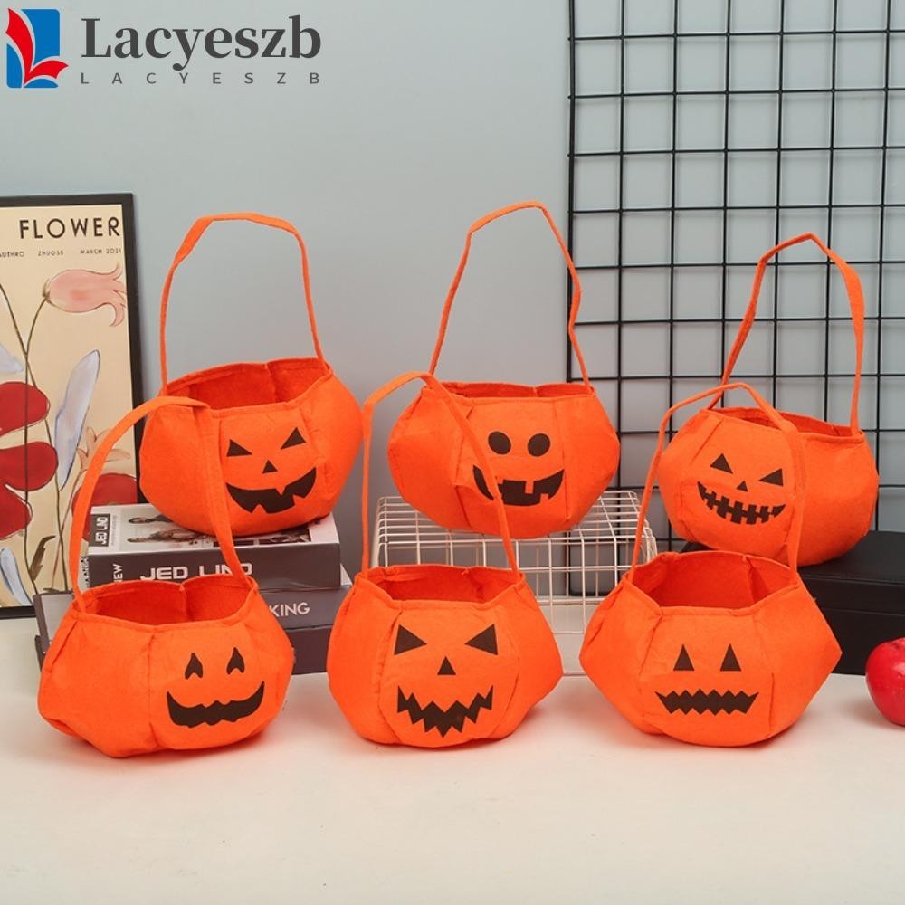 Lacyeszb ฮาโลวีน Candy Bag, ของขวัญกระเป ๋ าเคล ็ ดลับหรือรักษาฟักทอง Bag, Creative Tote กระเป ๋ าถือ Ghost ฟักทอง Candy Bag ของขวัญ
