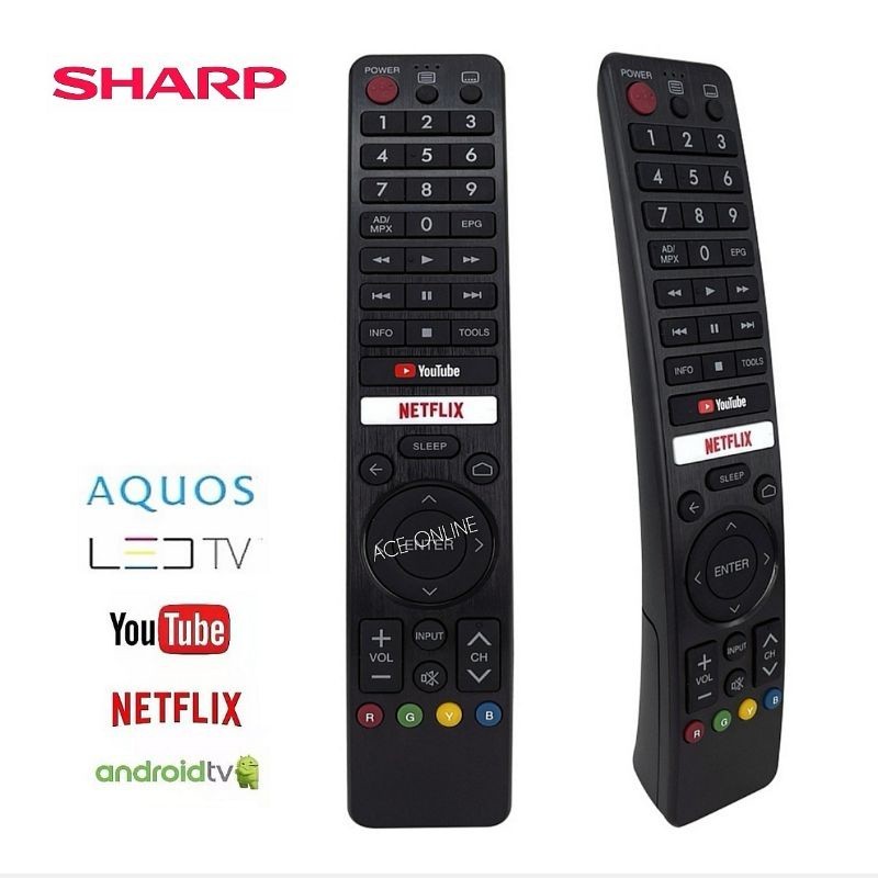SHARP LED/Android TV /Smart TV รีโมทคอนโทรล 326 เข้ากันได้กับ GB326WJSA, GB238WJSA,GB105WJSA, GA806W