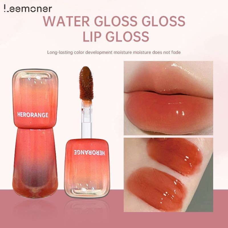 【Lemon】HERORANGE กันน้ําัลิปกลอสเนื้อกระจก ติดทนนาน ให้ความชุ่มชื้น ไม่จางง่าย-LN