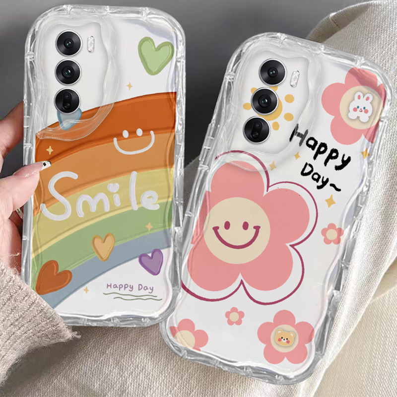 เคส OPPO Reno12 5G Reno 12 PRO 11 10 11F 8 8Z 7Z เคสโทรศัพท์ใส เคสนิ่ม ความรู้สึกสูง หยักแมว ดอกไม้ ใส เคสโทรศัพท์ ราคา ถูกที่สุด ดีลบีเคเค