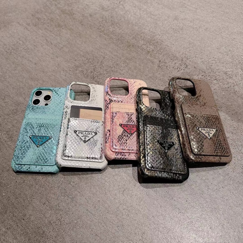 สําหรับ IPhone15 14 13 12 Pro Max 11 Pro Max แฟชั่นหรูหรา การใส่การ์ดผิวงูเคสโทรศัพท์
