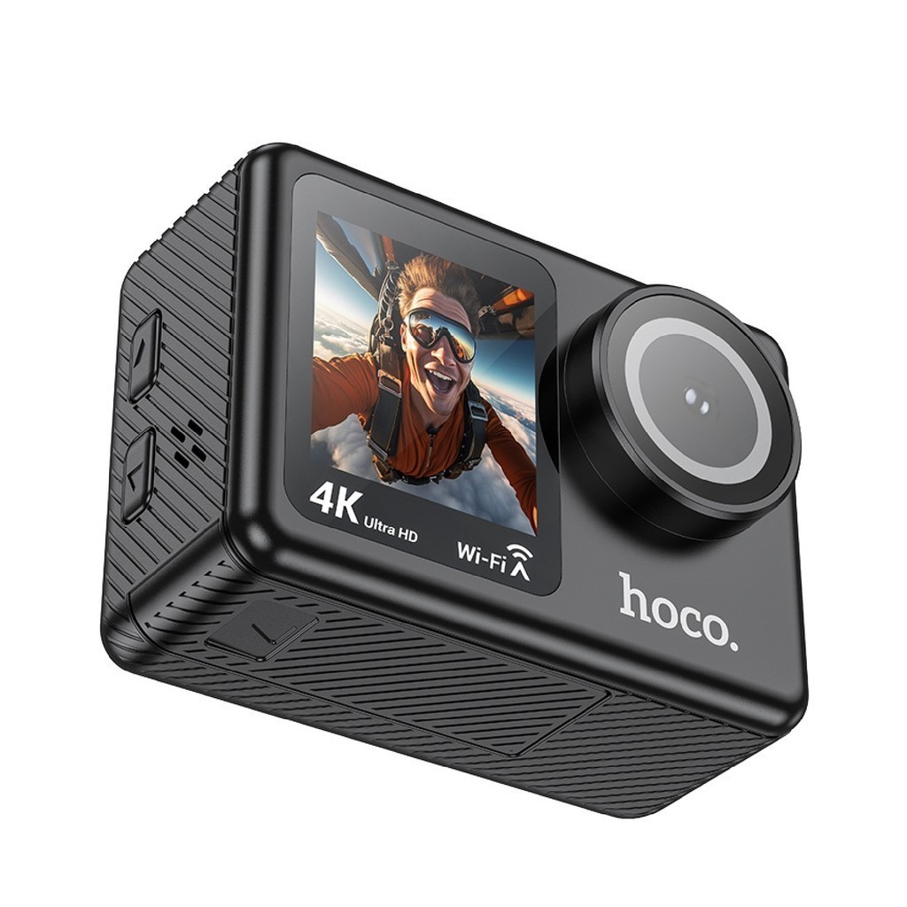 HOCO รุ่น DV101 กล้องแอคชั่น หน้าจอคู่ กล้องกันน้ำลึก 30M เลนส์ไวด์ 150 องศา 4K 2160P / 30fps