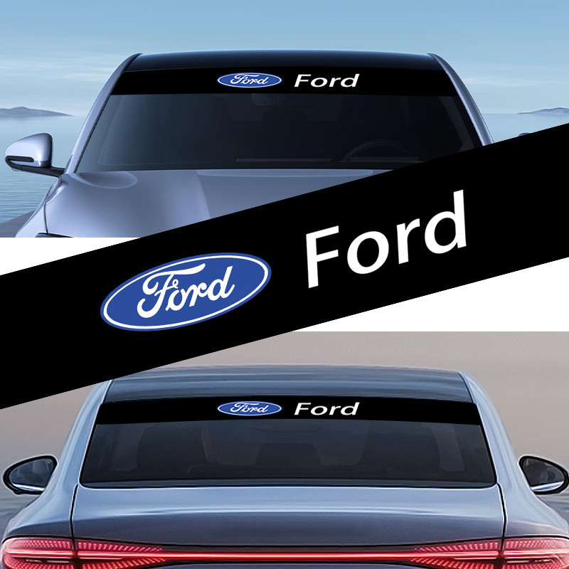 1PC รถด้านหน้ากระจกสติกเกอร์ด้านหน้าและด้านหลังตกแต่ง Decals สติกเกอร์สําหรับ Ford Fiesta MK7 Mondeo