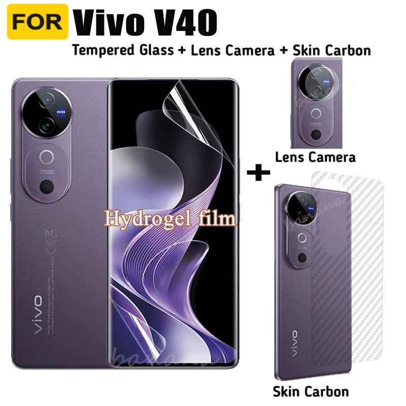 3 IN 1 Vivo V40 Pro Hydrogel Soft Film สําหรับ Vivo V40 V30E V30 Pro V29 Pro เลนส์กล้องกระจกป้องกันหน้าจอและฟิล์มด้านหลัง
