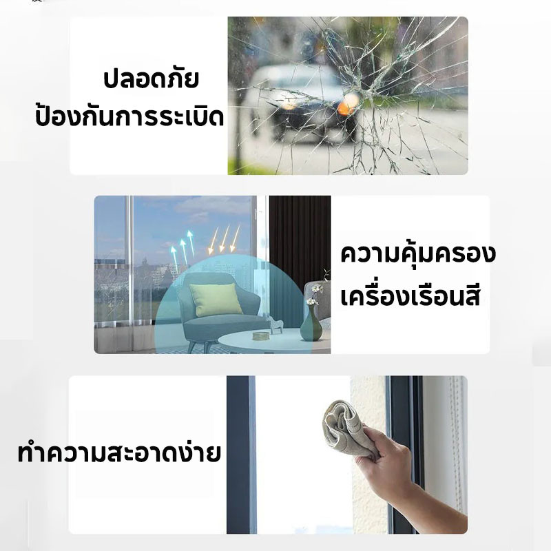 ฟิล์มกรองแสง มองด้านเดียว เพิ่มความเป็นส่วนตัว ฟิล์มติดกระจก กันรังสีUV99% ฟิล์มอาคาร ฟิล์มติดกระจก - รูปที่ 3