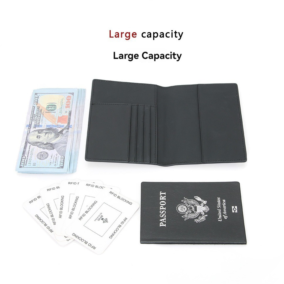 ฝาครอบกระเป๋าสตางค์หนังสือเดินทาง Leather Travel Rfid Blocking - Tq-313 Zest Card Holder