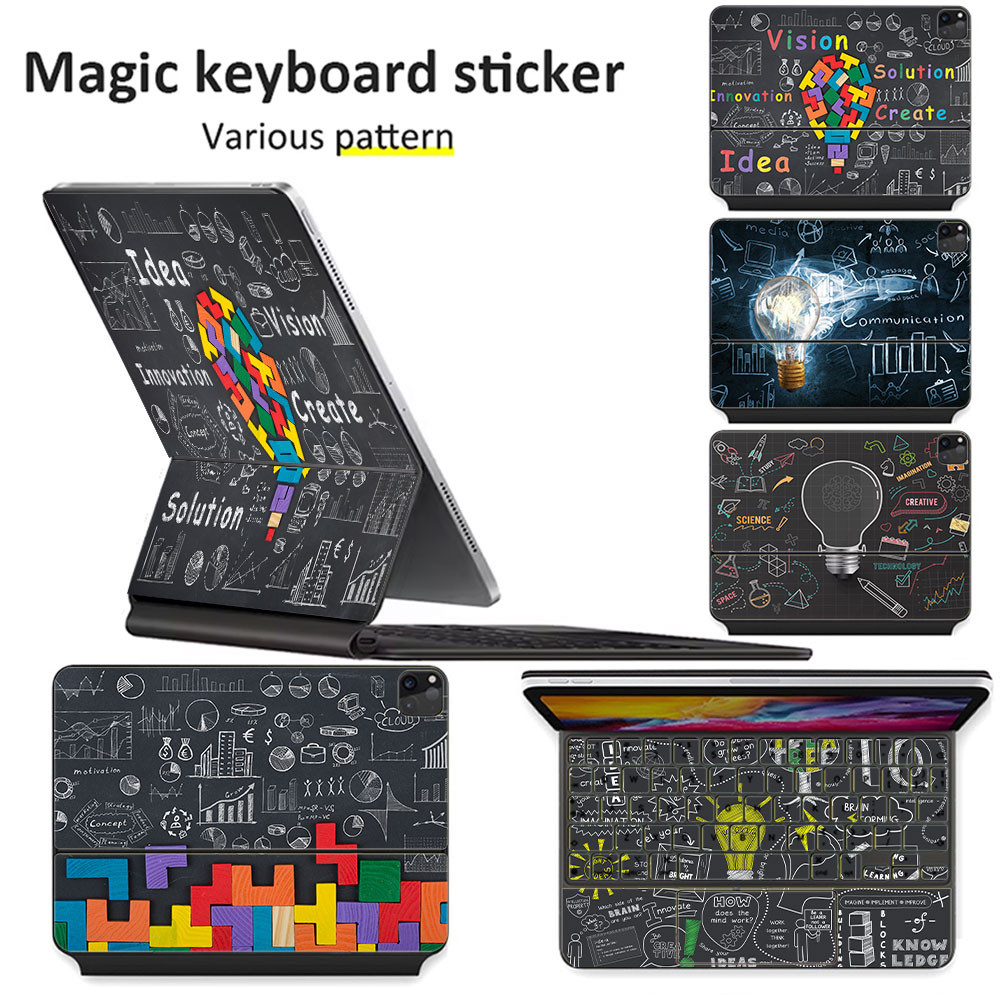 Magic Keyboard Compatible Precut Skin Cover for 2024 iapd Pro M4 M2 10.9 11 12.9 13 Inch Anti Scratch Removable Vinyl Decal Protective Sticker QJLV