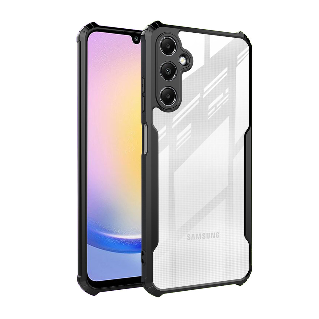 SAMSUNG เคสโทรศัพท์ใสสําหรับSamsung Galaxy A06 A06S A16 A26 A36 A56 A07 A17 A05 A05S A15 A25 A35 A55 4G 5GกรณีสีดําAnti-Dropอะคริลิคโทรศัพท์คลุมทั้งหมด