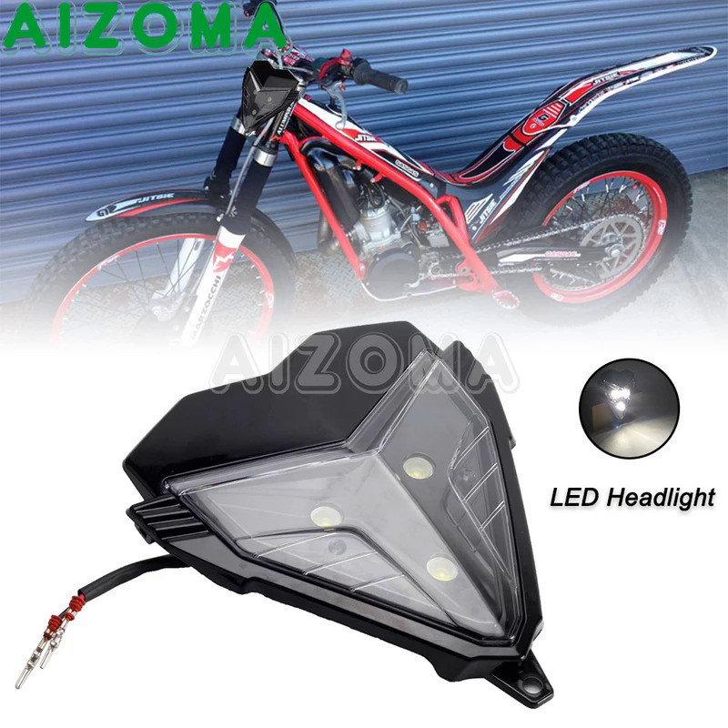 Mo Dirt Trial Bike LED Headlight Head Lamp Black For Gas Gas TXT EC 280 125 250 300 Pro EXC-F SX XC 