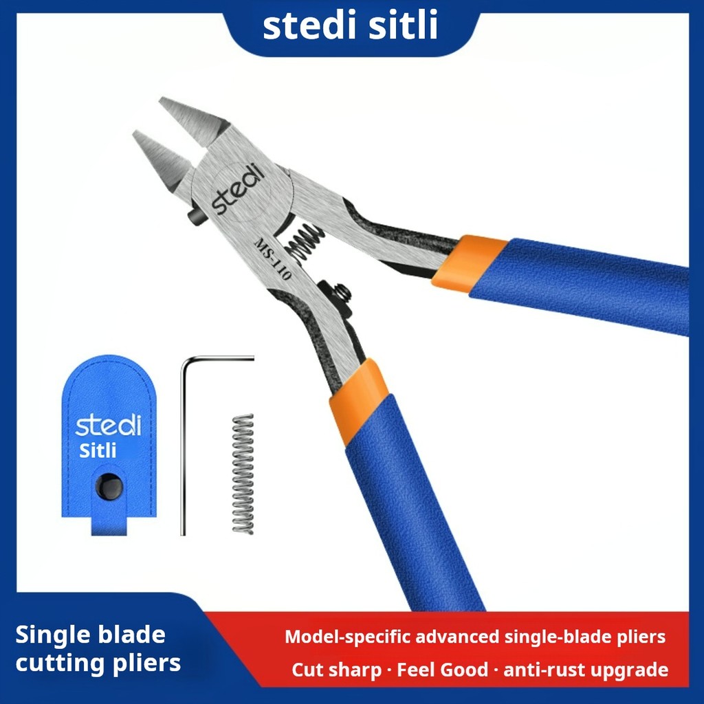 คีมตัดขอบเดี่ยว Stedi MS-110 สําหรับ Gundam Gunpla GK DIY ทําเครื่องมือ Dual Limit เหล็กคาร์บอนสูง Thin-edge Sprue เครื่องตัด