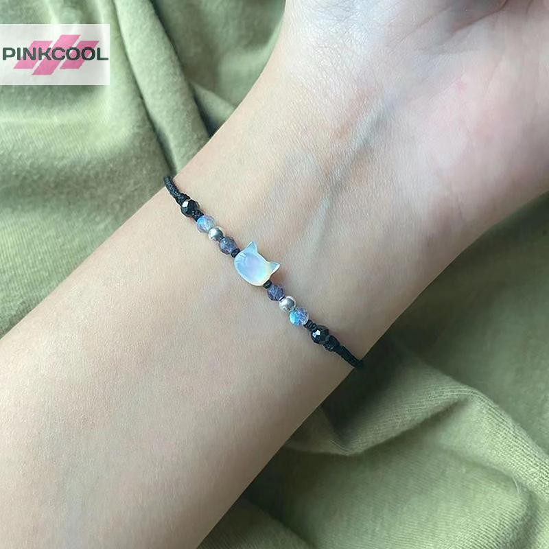 PINKCOOL Handmade คู่สร้อยข้อมือน่ารักที่ไม่ซ้ํากันสไตล์เชือกมือสําหรับผู้หญิงผู้ชายที่ละเอียดอ่อนลูกปัดทอสร้อยข้อมืออุปกรณ์เสริมของขวัญ HOT