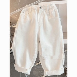 เกาหลีเกาหลีเสื้อผ้าเด็กชายหญิงกางเกงยีนส์สีขาวสไตล์ใหม่ฤดูใ…