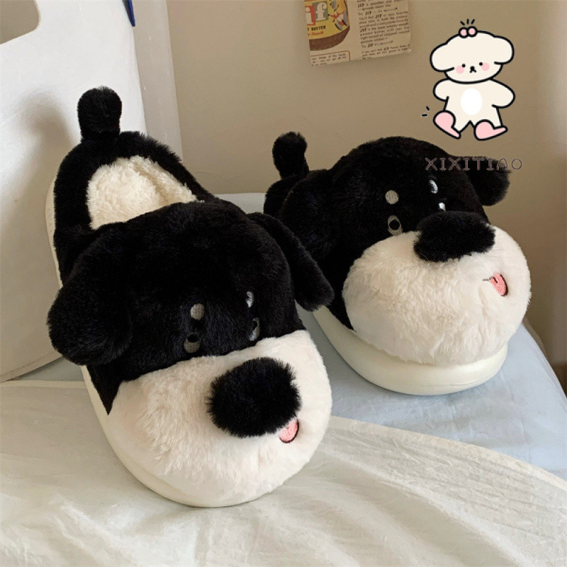 Xixtiao รองเท้าแตะผ้าฝ้ายสุนัขน่ารักชายหญิงสบาย Soft Sole Casual สนุกการ์ตูนบ้านห้องนอน Fun Furry