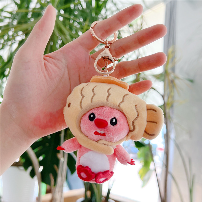 Loopy Little Beaver ตุ๊กตาตุ๊กตาตุ๊กตากระเป๋าเป้สะพายหลังจี้ตกแต่งห้อง Kawaii พวงกุญแจเด็ก