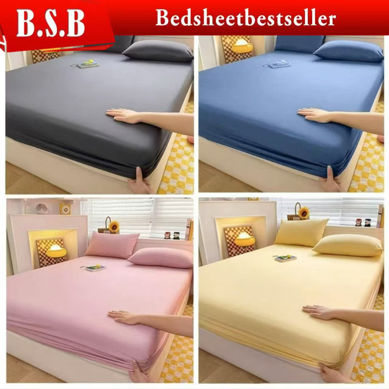 พรีเมี่ยมผ้าฝ้าย BEDSHEET FITTED BEDSHEET PLAIN BEDSHEET 2 IN 1 SINGLE 4 IN 1 QUEEN 4 IN 1 KING CADA