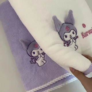 [ใหม่] Ins Kuromi ผ้าเช็ดตัวชุดสามชิ้นการ์ตูนเย็บปักถักร้อยดูดซับน้ําไม่มีขุยนักเรียนน่ารักอาบน้ําหญิง Quick-Drying Wrap