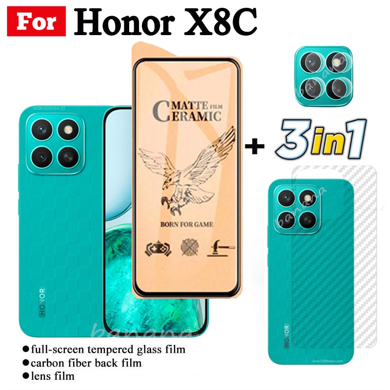 3 IN 1 Honor X8C เซรามิคกระจกนิรภัยสําหรับ Honor X7C X6B X7B X8B Honor 200 สมาร์ทเลนส์กล้องกระจกป้อง