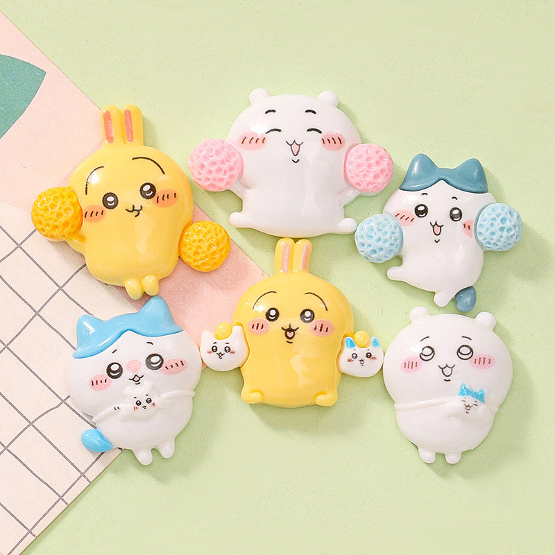 ตุ๊กตากระต่ายจิยี่การ์ตูน แมว น่ารัก DIY เคสโทรศัพท์ กาวครีม พวงกุญแจ ยางรัดผม สร้อยข้อมือ อุปกรณ์เรซิน