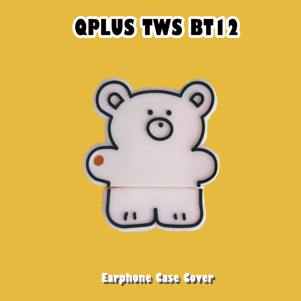 สวยงามสําหรับ Qplus TWS BT12 Case Casing Soft Silicone Headphone Case Fashion Cartoon