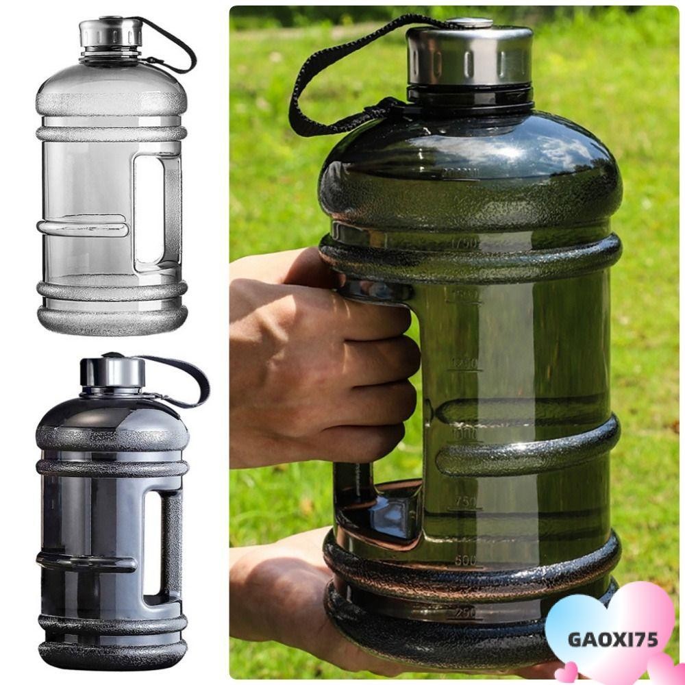 Gaoxi75 ขวดน้ํา 1 ชิ้น, ขวดแกลลอน 2 ลิตรความจุขนาดใหญ่ขวดเครื่องดื่มกีฬา, PETG แบบพกพาพร้อมที่จับขวดเชคเกอร์