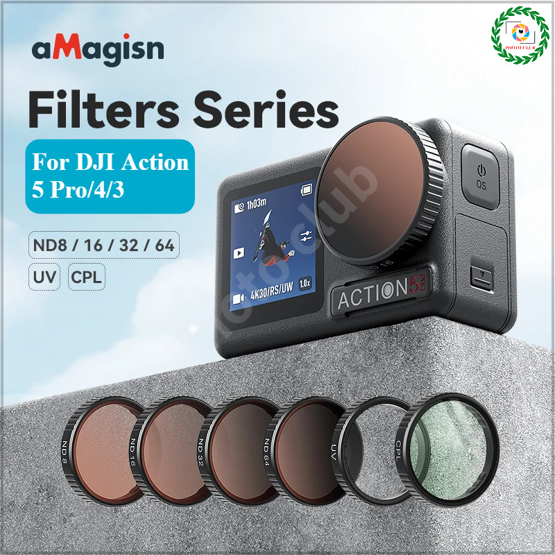 สําหรับ DJI Osmo Action 5 Pro ND ชุดกรอง UV CPL ND 8 16 32 64 สําหรับ DJI Osmo Action 5 Pro 4 3 อุปก