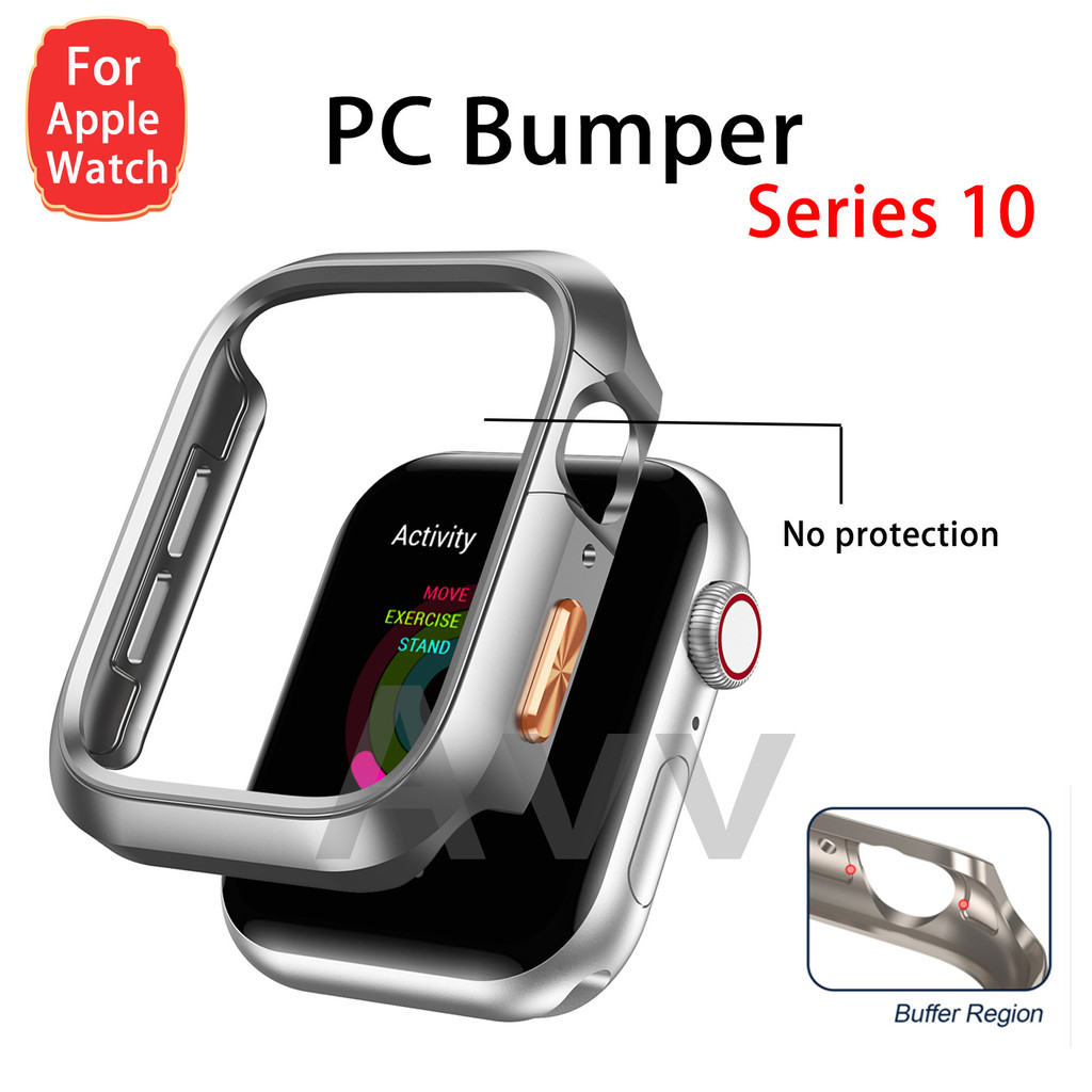 ฝาครอบใหม่สําหรับ Apple watch Case 42mm 46mm Series 10 อุปกรณ์เสริม Rhinestone PC กันชน Protector Face iWatch ป้องกัน