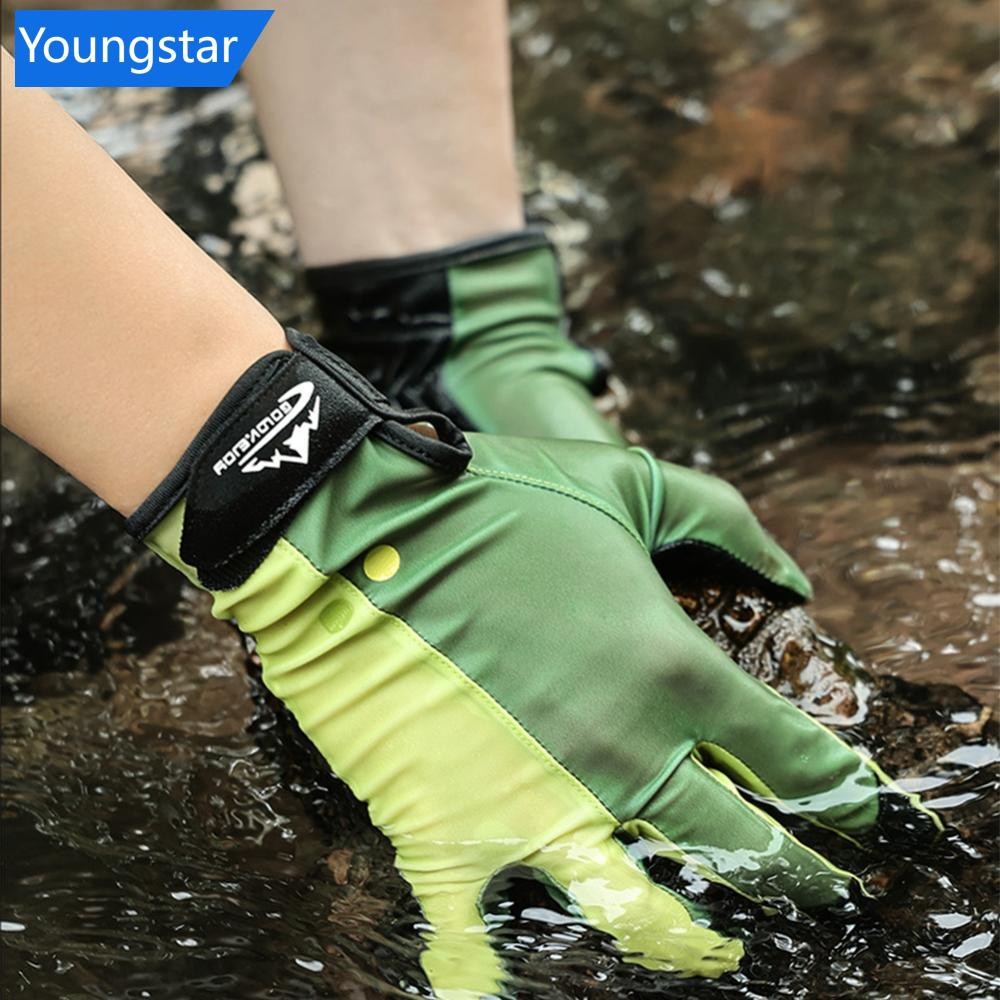 FYY 1 คู่กลางแจ้งชายหาดหวีถุงมือดําน้ําท่องจับปลา Anti-Slip ทนต่อการสึกหรอถุงมือ Self-Adhesive ผ้าคงที่