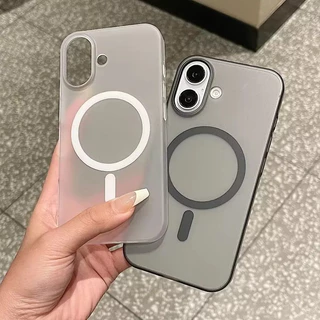 🚚COD🚚 Case For เคส iPhone 17 11 13 16 15 12 Air 14 Pro Max เคสไอโฟน11 เคสอ่อนชาร์จไร้สายแบบแม่เหล็กเคลือบด้านใสบางเฉียบ