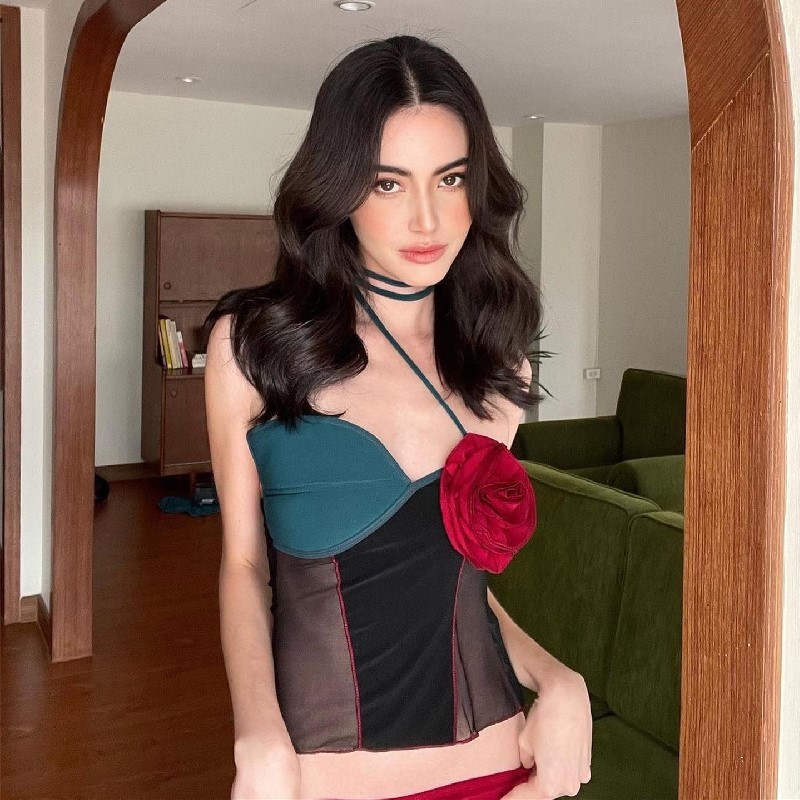 Hannie- เสื้อกล้าม เปิดหลัง ลายดอกไม้ สําหรับผู้หญิง