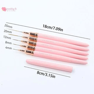 RENBG 5 ชิ้นเล็บ Liner ชุดแปรง UV เล็บเจลชุดภาษาฝรั่งเศสคํา Stripe Line ภาพวาดวาดดอกไม้ปากกาเล็บเครื่องมือ TH