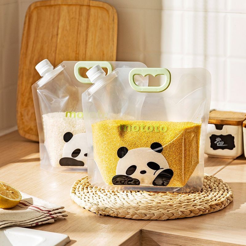 แม่บ้านสมัยใหม่ mototo Panda Whole Grain Storage Bag Sealed Insect-Proof Moisture-Proof Rice Storage Sub-Packing Rice B20250318