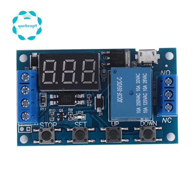 [quehenp9]-521 Digital Time Delay 1 Way Relay Trigger Cycle Timer Delay Switch Circuit Board Timing 